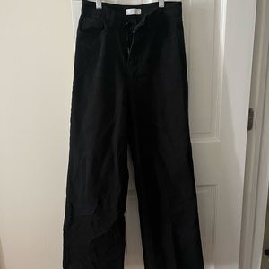 Oak and fort straight leg black pants